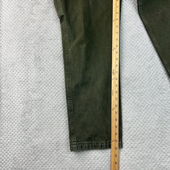 Abercrombie & Fitch Mens Carpenter Pants Olive Authentic Rigid Denim Loose 31x30 - Picture 13 of 13